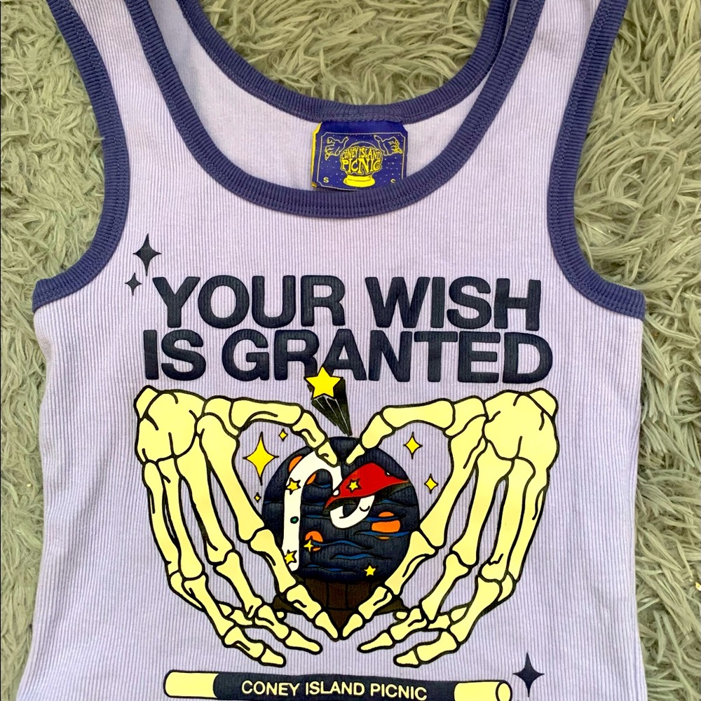 Urban outfitters Coney Island graphic ribbed crop tank
